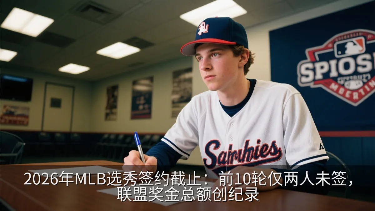 2026年MLB选秀签约截止：前10轮仅两人未签，联盟奖金总额创纪录