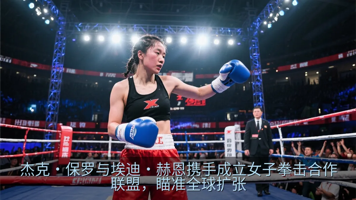 女子拳击赛事现场，观众注视拳台上的比赛